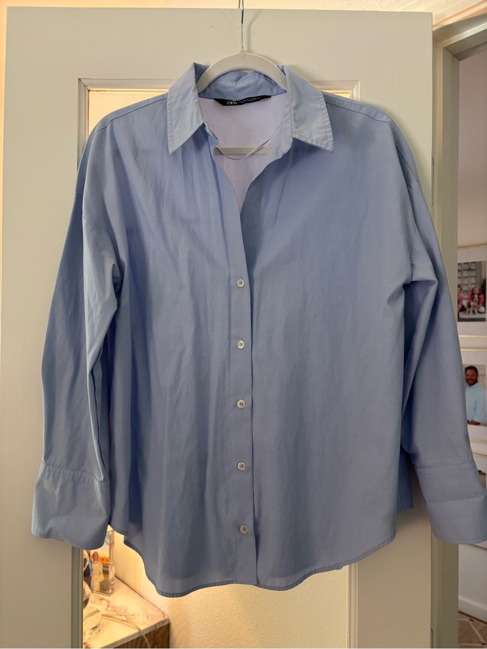Zara Light Blue Women’s Button-Front Dress Shirt